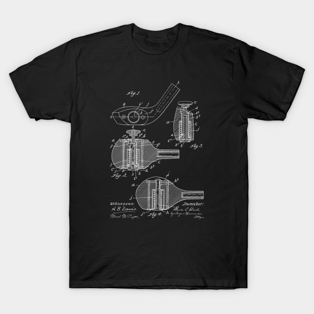 Golf Club Vintage Patent Hand Drawing T-Shirt by TheYoungDesigns